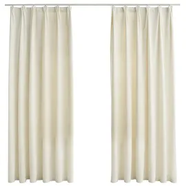 vidaXL Verdunkelungsvorhang Haken 140 x 175 cm Creme 2 Stk.