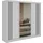 MKS Schiebetürenschrank DIANA 240 x 216 x 61 cm Weiß/Schwarz
