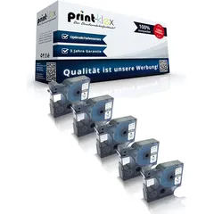 5x Kompatible Schriftbänder für Dymo D1 45010 Labelmanager 280 Labelmanager 300 Labelmanager 350 Labelmanager 350 D S0720500 12mmx7m Kassetten Pa...
