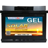 Electronicx Solarbatterie 12v 80Ah Electronicx Solar Edition Akku Versorgungsbatterie gel Wohnwagen Batterie Wohnmobil Gelbatterie