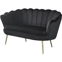 SalesFever Muschelsofa Höhe: 78 cm schwarz/goldfarben