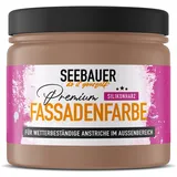 SEEBAUER diy Silikonharz-Fassadenfarbe Braun 300ML für Außen (No. 608 Hazel Eyes) Selbstreinigende Fassadenfarbe mit Lotuseffekt - Geeignet für Putz, Mauerwerk und Beton