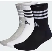 Adidas 3-Streifen Cushioned Crew Socken 3 Paar Medium Grey Heather / White / Black / White 19-21