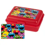 UNITED LABELS Sesamstraße Brotdose mit Trennwand Rot, Lunchbox Alle Freunde, Brotbox spülmaschinenfest