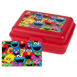 UNITED LABELS Sesamstraße Brotdose mit Trennwand Rot, Lunchbox Alle Freunde, Brotbox spülmaschinenfest