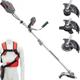 Ikra mogatec IKRA 36V Akku Freischneider Rasentrimmer IB-BC 33, inkl. Easy-Load-Fadenspule, 3-Zahn-Messer, 80-Zahn-Sägeblatt & Schultergurt, kompatibel mit Bosch