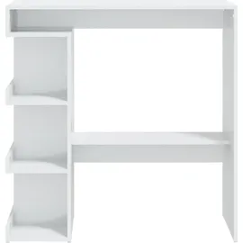 vidaXL Bartisch mit Regal 100 x 50 x 101,5 cm Hochglanz-Weiß