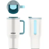 Kambukka Thermobecher mit Henkel, 900 ml, Frosty Coconut, Deckel mit Verschluss