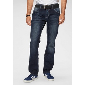 CAMP DAVID Straight-Jeans »NI:CO:R611«, mit markanten Steppnähten 32, Länge 30, blau , 90460266-32 Länge 30
