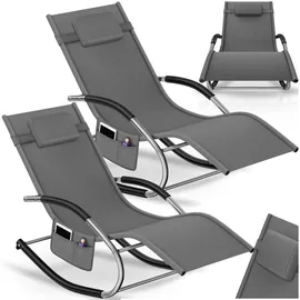 Tectake Gartenliege 142 x 62 x 92 cm Grau