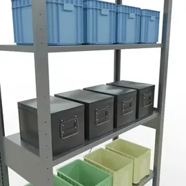 Schulte Lagertechnik Fachbodenregal Stahl 2500 x 1000 x 400 mm verzinkt 6 Fachböden