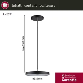 Paulmann Hildor 1-flg. 31 cm schwarz Kunststoff/Metall