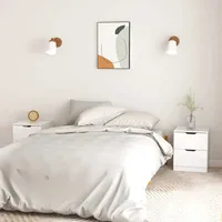 VidaXL Nachttische 2 Stk. Hochglanz-Weiß 40x40x50 cm Spanplatte
