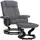 M MCombo Relaxsessel 9019 Kunstleder 77 x 100 x 132,5 cm Grau mit Hocker