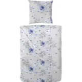 Primera Flowerful Biber blau/hellblau/grau 135 x 200 cm + 80 x 80 cm