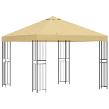 vidaXL Pavillon 3 x 3 m inkl. 4 Seitenteile Creme