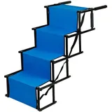 Rampe für Hunde, Treppe für große und kleine Hunde, Hunderampe für Auto, Sofa oder Bett, rutschfest, belastbar bis 75 kg (blau)
