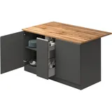 kochstation Kücheninsel »KS-Sole,Kochinsel,Küchenarbeitsblock,Inselküche,Arbeitsinsel«, Breite 155 cm, mit Apothekerauszug, gedämpfte Türen