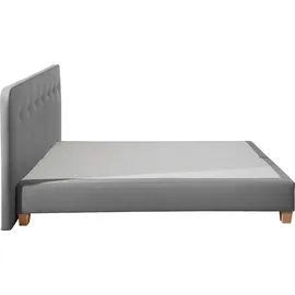 Home Affaire Boxspringbett »Fargo« inkl. Topper, in 3 Matratzenarten, in Samt- oder Strukturstoff grau
