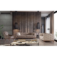 JVmoebel Sofa Chesterfield Design Sofa Polster Modern Sofagarnitur 3+3+1 Set, Made in Europe braun