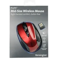 Kensington Pro Fit Mid-Size Maus optisch drahtlos 2.4 GHz kabelloser Empfänger USB Rubinrot