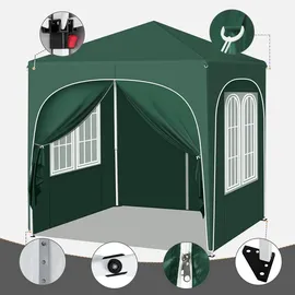 Woltu Faltpavillon 2 x 2 m inkl. 4 Seitenteile Grün