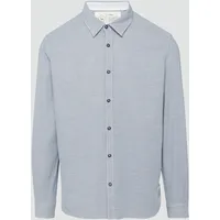 S.Oliver - Regular Fit: Baumwollhemd mit Strukturmuster, Herren, blau,