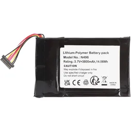 AccuCell AKKU 3.7V 3.800mAh 14.06Wh Li-Polymer N496 für GPS Magellan TRX7, 93 x 58,6 x 4,9mm