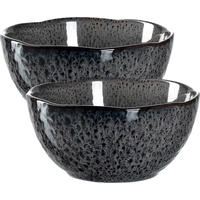 LEONARDO MATERA Keramikschale klein 12 cm anthrazit 2er Set