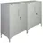 Proregal PROREGAL® Mehrzweckschrank MegaDeal 2x Metallschrank ELEPHANT + Beine 90x80x40 2 Ebenen Lichtgrau (2-St) Robuster Flügeltürenschrank Stahlschrank Büroschrank grau