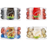 Lindt Schokolade LINDOR Eier | 4 Boxen à 450 g | LINDOR Eier mit zartschmelzender Füllung in den Sorten Milch, Weiß, Dunkel, Haselnuss | Oster Schokolade | Schokoladengeschenk | Ostereier | Schokoeier