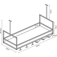 [en.casa] Weinregal mit Glashalterung Borejle 80x30x65 cm Schwarz/Walnussoptik