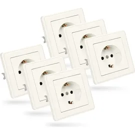 Absina Schuko-Steckdose 6 St. Weiß