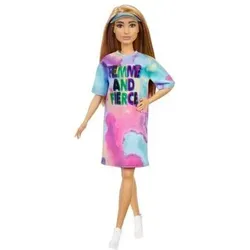 Barbie Fashionistas Puppe im Tie Dye Kleid, Anziehpuppe, Modepuppe