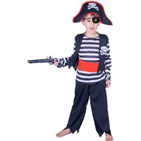 skyllc Piratenkostüm Kinder,Piraten Zubehör Kinder mit Hut, Augenklappe,Kleiner Pirat Kostüm Jungen-L,130-145