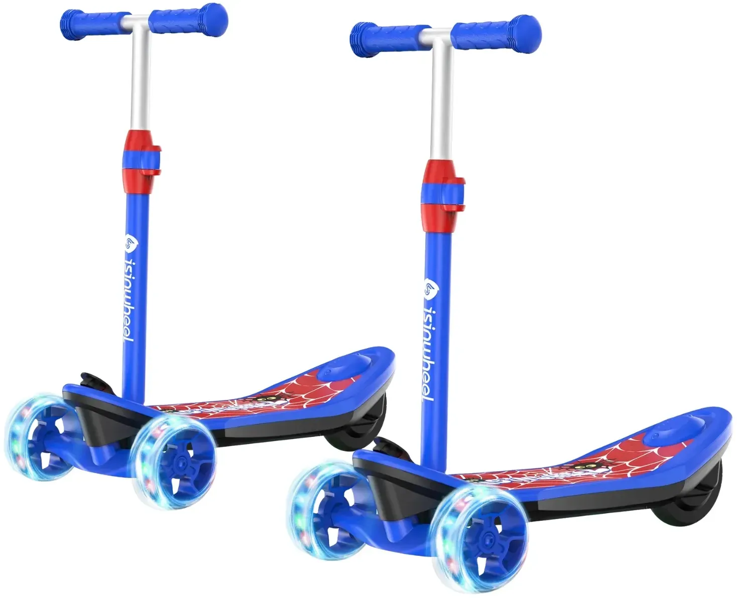 MiniSpider 2-in-1 Elektrischer Dreirad-Kinderscooter und Skateboard für Kinder ab 3 Jahre (Höhenverstellbare)