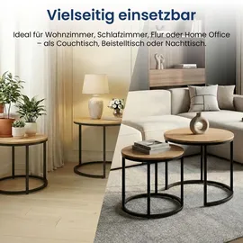 home collective Couchtisch Rund Eiche hell 50 x 43 cm