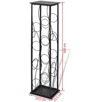 vidaXL Weinregal 8 Flaschen Metall  |  Schwarz