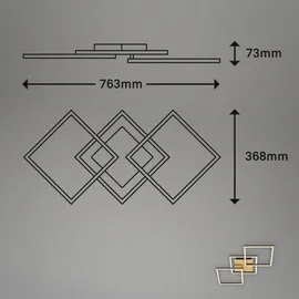 Briloner Frame, gold, dimmbar, 3-flammig