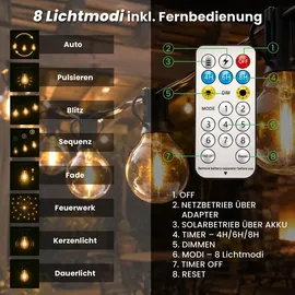 OEM Lichterkette Kunststoff 15 m 30 LEDs inkl. Fernbedienung schwarz