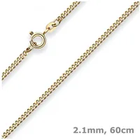 Schmuck Krone Goldkette 2,1mm Panzerkette aus 333 Gelbgold 60cm, Gold 333 goldfarben