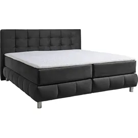 Home Affaire Boxspringbett HOME AFFAIRE "Salo XXL", grau (anthrazit), B:214cm L:231cm, Komplettbetten, Boxspringbett, in Samtoptik oder Struktur, 6 Breiten in Überlänge 220cm, 4 Härtegrade