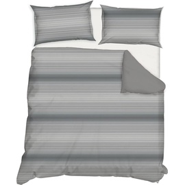 Traumschlaf Streifen Mako-Satin grau 135 x 200 cm + 80 x 80 cm