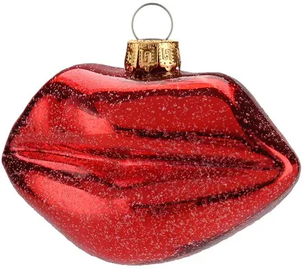 Weihnachtsbaumanhänger Lippen Gift-Company rot, 7x9.4x4.5 cm