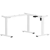 FlexiSpot E2L elektrisch höhenverstellbares Schreibtischgestell weiß ohne Tischplatte, L-Form-Gestell weiß 60,0 - 80,0 cm