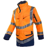 Sioen SIOEN Warnschutz-Regenjacke Windsor Gr. L leuchtorange/marine