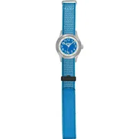 Scout Kinderuhr analog aus der Serie "Cool" mit hellblauem Textilband, Quarzwerk und Klettverschluss - Blau