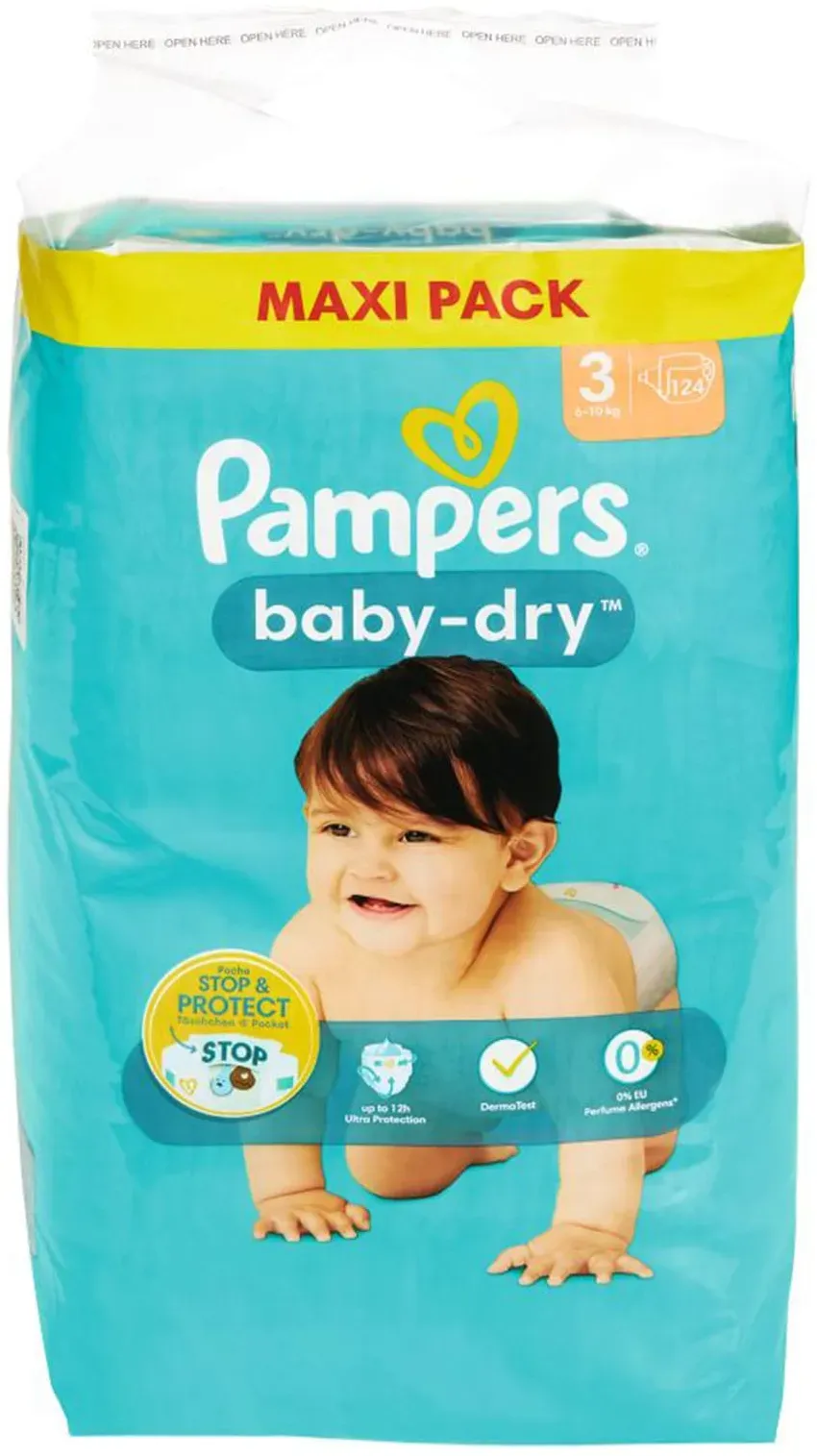 Pampers Baby Dry Windeln Maxipack Gr. 3 124 Stück