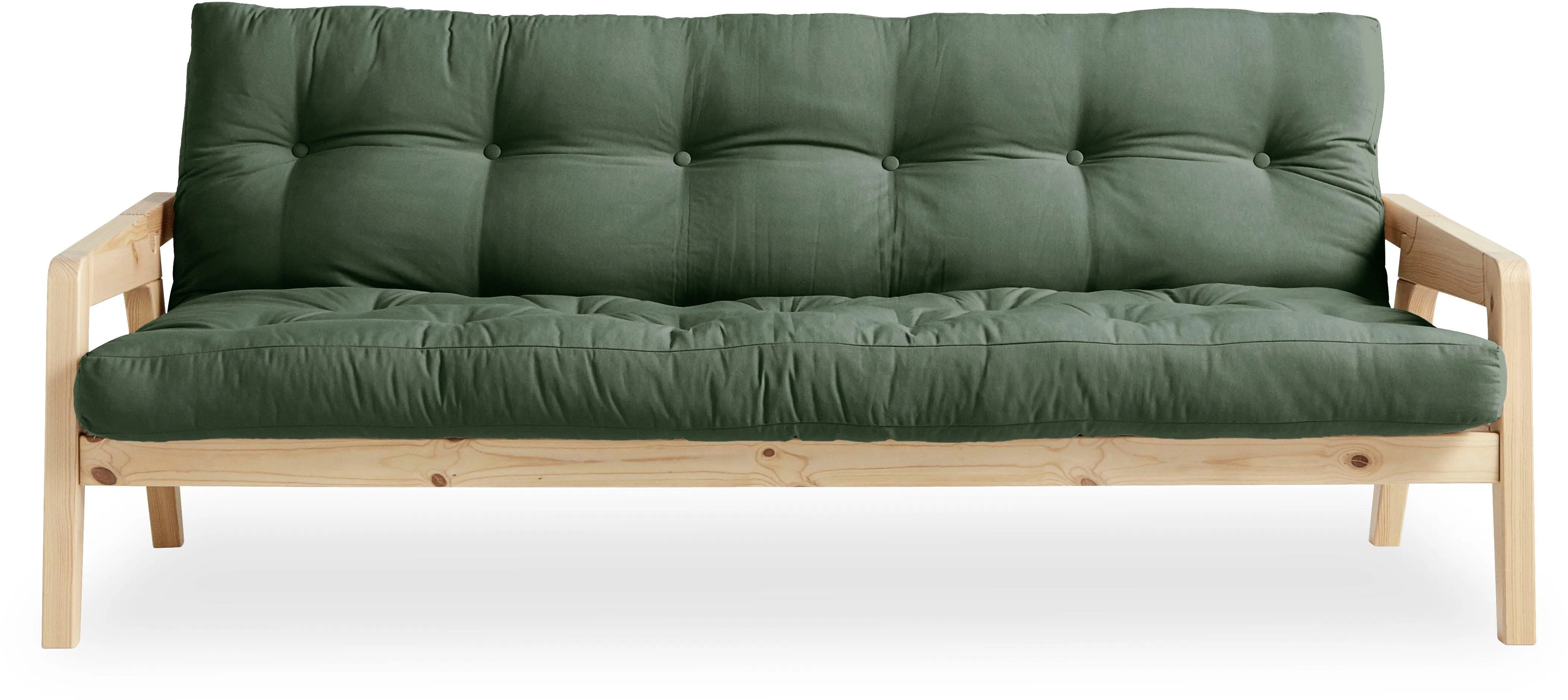 Karup Design Schlafsofa, Mit Holzstruktur, inkl. Futonmatratze, Liegefläche 130x190 cm Karup Design olivgrün