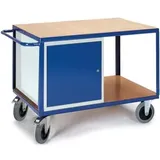 ROLLCART Werkstattwagen Stahl 1200 x 800mm blau mit Schrank
